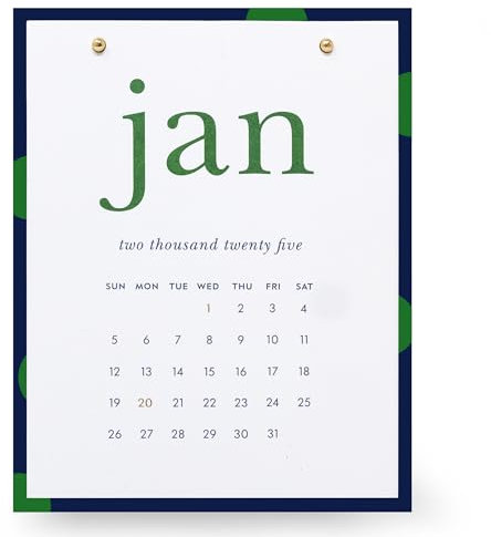Kate Spade New York Kleiner Tischkalender 2025, Monatskalender für den Schreibtisch, datiert Januar 2025 bis Dezember 2025, Acrylständer, 9,5 x 12,9 cm, Sonnet-Punkt