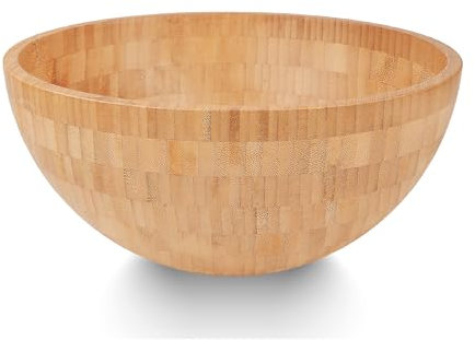 TARUNMO Wooden Salad Bowl Perfect for Salad Or Vegetables Beautiful for Your Kitchen, Large Wooden Salad Bowl 28x13cm, Single Wooden Serving Bowl