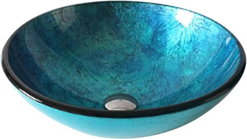 Lavabo rond for salle de bain, vasque en verre, vasque de salle de bain ronde, vasque en verre, vasque à poser en verre, vasque à poser ronde