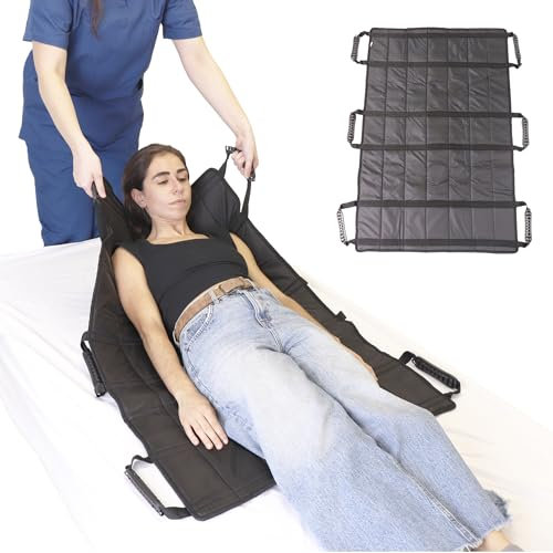 PEPE Mobility - Transferblatt für Patientenlifter 107x68 cm, 6 Griffen, Gleitmatte Pflege Senioren, Rutschtuch Bettlägerige, Hilfsmittel Pflege