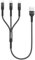 RAVIAD Multi Charger Cable Short [0.5M] 3 in 1 Charging Cable USB Cable Phone Charger Cable with Lightning + USB C + Micro Connector for Phone, Android Samsung Galaxy, Huawei, Oneplus, Kindle- Black