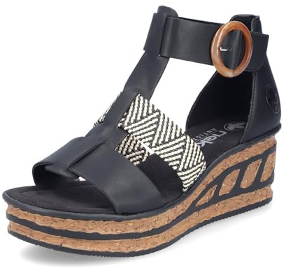 Rieker Damen Keilsandalen 68182, Frauen Sandalen