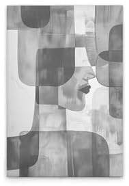 A.S. Création Leinwandbild Abstraktes Gesicht - Wandbild in Grau, Weiss - 30 x 45 cm - DD133191