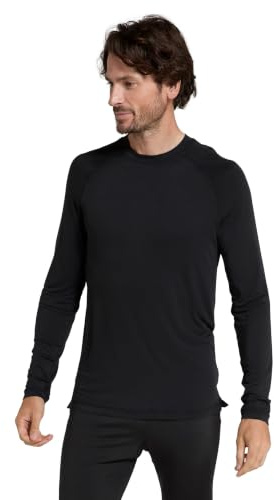 Mountain Warehouse Keep The Heat Mens Thermal Top - Lightweight, Isotherm & Moisture Wicking Baselayer - Winter Camping, Outdoors, Travelling & Hiking Black XS