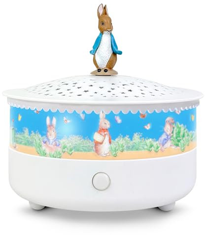 Trousselier - Veilleuse - Projecteur d'Etoiles Pierre Lapin© 14 Cm - Musical - Détection des Pleurs - Rechargeable USB