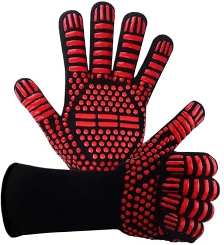 Guantes Para Barbacoa 1 par de guantes for barbacoa ignífugos resistentes al calor, manoplas for horno, guantes antideslizantes de silicona for cocina, guantes for asar, guantes for cocinar y hornear