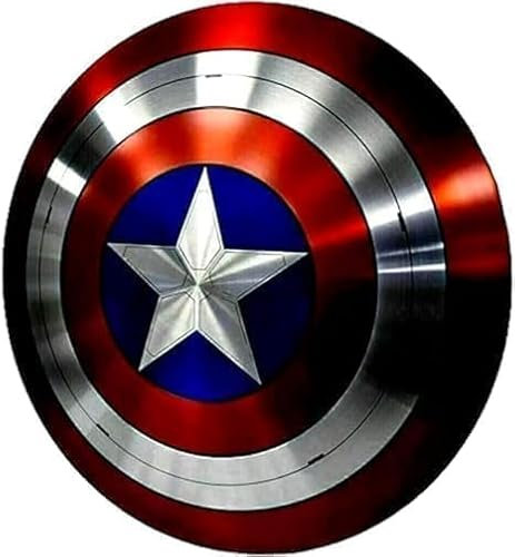 Captain Americaa Schild, 55,9 cm, Baustahlkappe, Amerika, runder Schild, Ledergriff, Wanddekoration, Schild, rostfreies Metall, Geschenkartikel