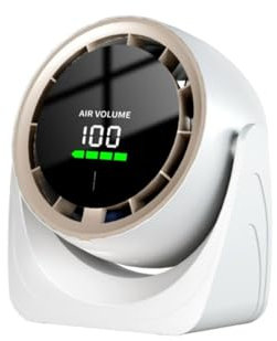 Ventilatore da Tavolo Silenzioso, Mini Ventilatore da Scrivania Portatile con Display LED, 100 Velocità, 360° Oscillazione Verticale, Potente Circolazione d'aria Turbo, per Camera Ufficio Cucina