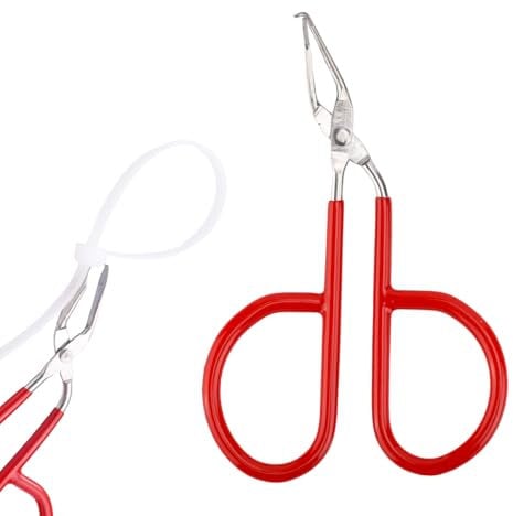 BOXOB Pinza Apri Fascette, Strumento di Rilascio delle Fascette in Acciaio Inossidabile con Manico Rosso per Sciogliere e Migliorare l'Utilizzo