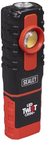 Sealey LED Twist Rechargeable Inspection Light, Black/Red