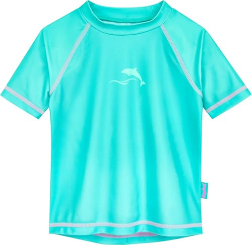 Playshoes Unisex Kinder Badeshirt Rash-Guard-Shirt, Türkis Batik, 158/164 cm
