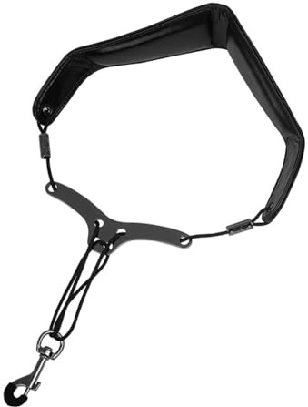 Bosiyrggrl Saxophone Shoulder Neck Strap Adjustable Sax Double Shoulder Strap Harness Sax Musical Instruments Accessories Black