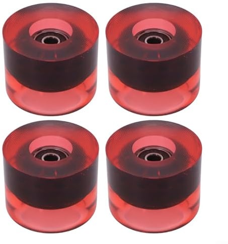 Yuanpgky Skateboard-Räder, 60 x 45 mm, 78 A, Longboard-Rollen-Set mit ABEC-9-Kugellagern und Abstandshaltern für Straßenskating, PU-Material für dauerhafte Fahrt für Standard-Skateboards, Rot B