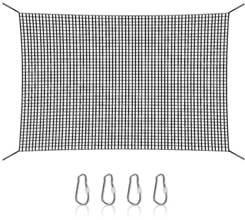 Playground Net - Heavy Duty Double Layer Loading Net | Anti-Fall Rope | Outdoor Climbing Nets with 4 Extra Safety Hooks | Area Accessory