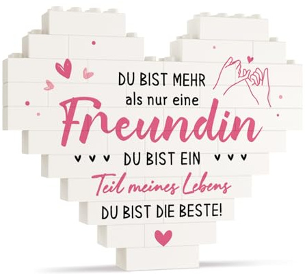Encoink Beste Freundin Geschenke, Geschenk Freundin Geburtstag – Herz Deko, Freundschaft Geschenke für Frauen zum Geburtstag und Weihnachten