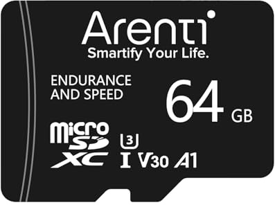 ARENTI 64GB microSDXC Memory Card for Arenti Security Cameras AInanny/B2/P2/O3/OP1/GO2/W2, C10, U3, V30,Pack of 1