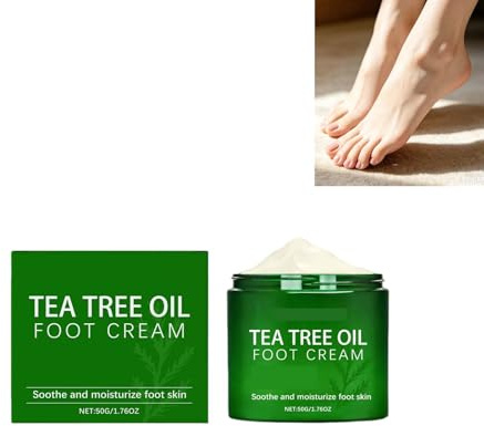 Fußcreme mit Teebaumöl, intensiv feuchtigkeitsspendender Balsam, Pflege für trockene, raue Haut, Pflege für rissige Fersen, Hornhautweichmacher, vielseitige Pflege Füße, Hände, Ellbogen ganzen (PCS1)