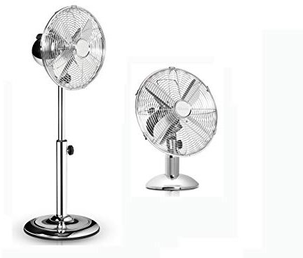 Tristar Edles Chrom-Set Tischventilator und Standventilator 3 Leistungsstufen, oszillierend