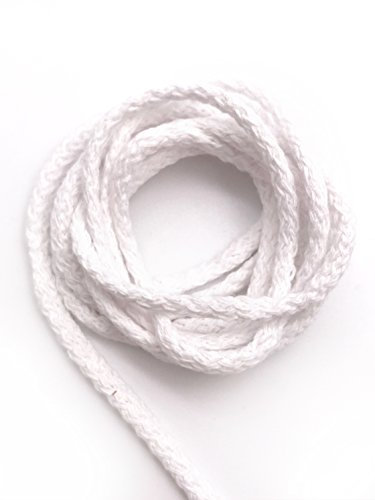 5m Baumwollkordel 5mm, Kordel, Schnur, Turnbeutel, 21 Farben (Weiß)