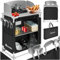 TecTake® Meuble de Rangement Cuisine de Camping Pliable Premium en Aluminium, avec 2 Étagères, Plan de Travail, Pieds réglables, Sac de Transport Inclus, Stockage pour Vaisselle, Accessoires Cuisine
