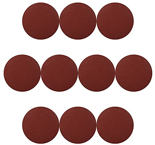Utoolmart Schleifpapier mit selbstklebender Rückseite, 250 mm, Aluminiumoxid, Schleifscheibe, Schleifpapier, Körnung 40, für Metallbearbeitungswerkzeuge, 10 Stück