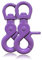 Ganzoo © Scheren-Karabiner Haken mit Dreh-Gelenk/Dreh-Kopf für Hunde-Leine/Hals-Band 2er Set, Zinkdruckguss 61mm Länge, auch für Paracord 550 / Schlüssel-Anhänger, Farbe: Pastell-violett