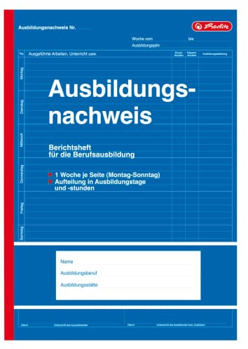 Herlitz 840702 Berichtsheft für Berufsausbildung, A4, 28 Blatt, 3-er Pack