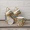 Femora Golden Leaf Lot de 6 tasses à thé en céramique (180 ml, doré) (ne passe pas au micro-ondes)
