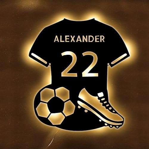 SSRUI Panneau néon LED personnalisé en jersey de football, décoration murale, alimentation USB, interrupteur à intensité variable, pour chambre à coucher, sportif, fête, bar, Noël, anniversaire