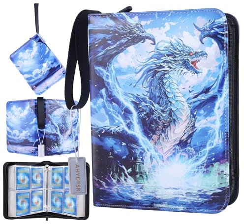 Sammelalbum für Karten, 60 Seiten 480 Karten Kapazität, 4 Taschen, Sammelkartenalben, Wasserdicht Karten Halter Heft Ordner, Sammelmappe ist beste Geschenk für Weihnachten, Kindertag und Geburtstage