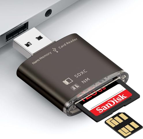 YAOMAISI USB 3.0 NM-Karten-/SD-Kartenlesegerät, kompatibel mit Allen Mobiltelefon- und Laptopmodellen (Hinweis: NM-Karte/SD-Karte Nicht im Lieferumfang enthalten) Schwarz