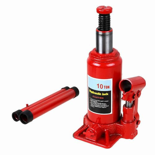 Bottle Jack, 10 Ton Heavy Duty Hydraulic Bottle Jack, Portable Car Lifting Equipment Used for Car Van Truck Caravan