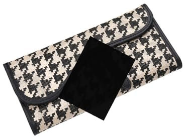 BKEPDY Klassisches Hahnentritt Muster Damengeldbörse Brieftasche Portemonnaie Clutch Kartenetui Langformat Geldbeutel
