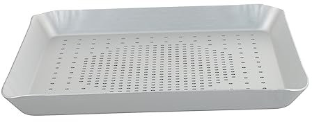 CIYODO 1 bandeja rectangular de acero al carbono para pizza, bandeja de pizza para horno, bandeja de pizza con agujeros, para el hogar, horno de pizza, bandeja redonda de aleación de aluminio