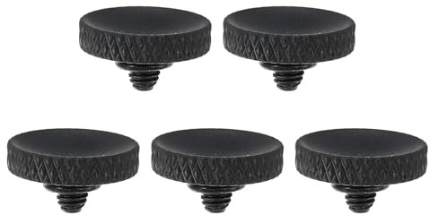 PATIKIL Camera Shutter Button, 5 Pack Soft Shutter Release Button Pure Copper Camera Button Knurled Suitable for Nikon for Fujifilm for Leica DSLR/SLR Camera, Matte Black