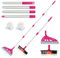 Magic Broom Sweeper, Multifunction Replaceable Silicone Broom, Household Squeegee for Floor Cleaning, Bathroom, Pet Hair, Dog Broom Brush Set (Bright Pink)