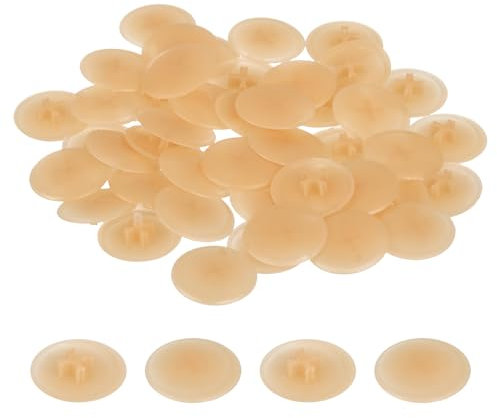 sourcing map 100PCS Screw Cap Covers, 17mm Waterproof Plastic Screw Decorative Caps for Phillips Cam Lock Nuts Self-Tapping Screws, Light Yellow
