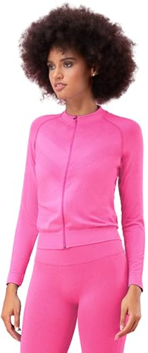 FOCENZA Felpa Donna con Zip Senza Cappuccio Microfibra | Ideale per Sport | Felpa Elasticizzata e Traspirante | Made in Italy