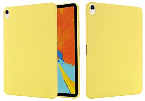 Funda de silicona compatible con iPad Mini 7 (A17 Pro) 2024/Mini 6 de 8.3 pulgadas, ultra fina, color puro, a prueba de golpes, carcasa trasera de TPU suave, color amarillo