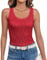 Imily Bela Top Damen Sommer Pailletten Tanktop Slim Fit U-Ausschnitt Ärmellos Elegant Oberteile Sexy Party Bluse Cocktail Club Outfits(Rot,M)