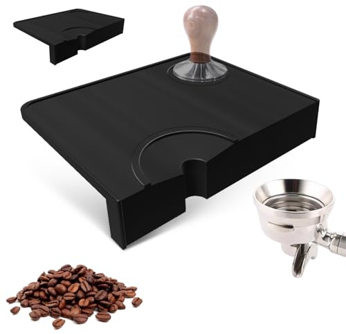 LITZEE Kaffee Tampermatte, Silikon Kaffee Tamping Matte mit Kantenschutz, Barista Matte mit Einkerbung, Tamper Matte Barista zubehör für den Siebträger, Tamper Ablage, für Espresso Zubereitung