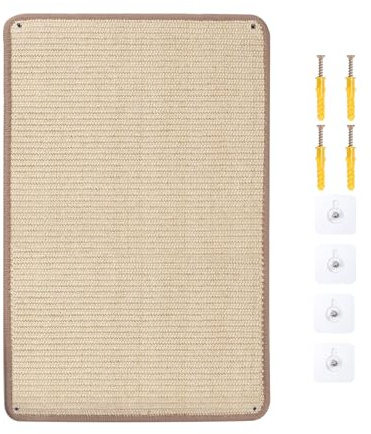 Novelfun 1 Stück Sisal Kratzmatte 40x60CM Kratzschutz für Wand und Sofa | Natürliches Sisal, Effektiver Kratzschutz für Sofa, Möbel und Wand, geeignet zum Krallenschleifen bei Hauskatzen