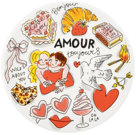 Blond Amsterdam Frühstücksteller Valentinstag Amour, 22cm | Keramik, Valentinstag Design, Für Frühstück & Brunch, Mikrowellengeeignet, Handwäsche empfohlen