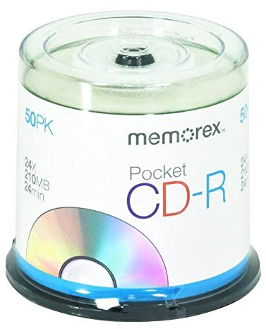 Memorex Pocket CD-R 210 MB 50 – CD-RW (CD-R, 210 MB, 50 ÷ 24 min, 24x)