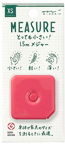 Midori 35280006 XS Mètre à ruban – Rose