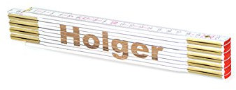 Zollstock mit Namens-Gravur zum auswählen - Name - Lasergravur - personalisiert - Geschenk - Mann - Vatertag - Geburtstag, Zollstöcke Namen:Holger