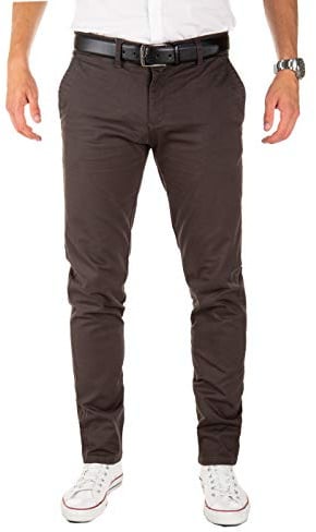 Yazubi Herren Chino Hose, Modell Dustin, Chinohose mit Gürtel