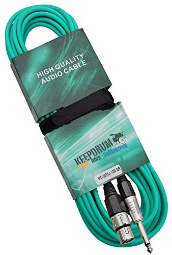 keepdrum MC003XJ 10m Mikrofonkabel Grün XLR Female - Klinke 6,3mm
