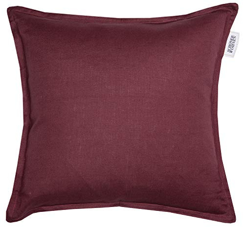Schöner Wohnen Kollektion Lino Zierkissenhülle Burgund • Kissenhülle 40x40 ohne Füllung • hochwertige Leinen-Baumwoll Mischung • waschbarer Zierkissenbezug