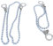 2 cadenas cromadas de 300 mm para lavabo y 450 mm para bañera/fregadero grande, tipo bola, Black, Talla única, Clásico